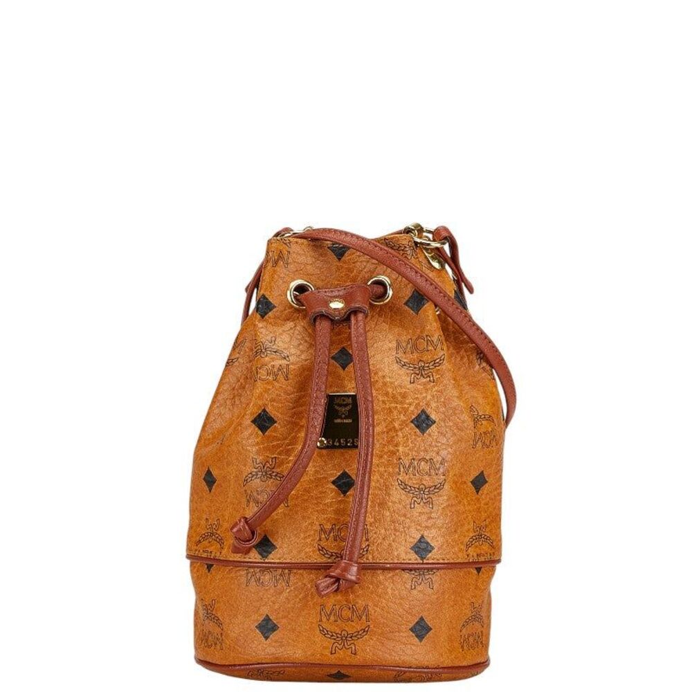 MCM Leather Logo Shoulder Bag Brown